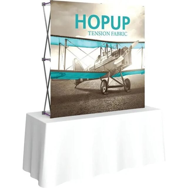 5ft Hop Up Tabletop Straight Front Fabric Display