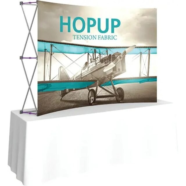 7.5ft Hopup Tabletop Curved Front Fabric Display
