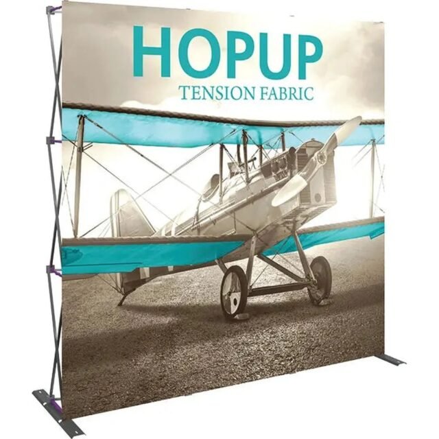 8ft Hop Up Straight Display Front Fabric Graphic Kit