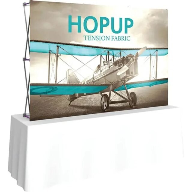 7.5ft Hopup Tabletop Straight Front Fabric Display