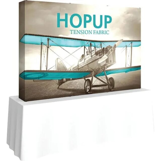 7.5ft Hop Up Tabletop Straight Full Fabric Display