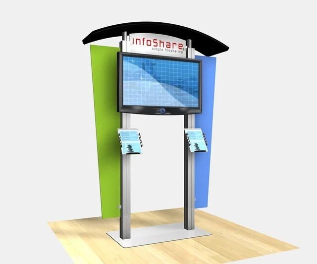 RE-1230 Large Monitor Kiosk with Arch Canopy