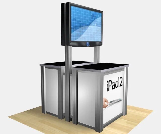 RE-1233 Double-Sided Rectangular Counter Kiosk