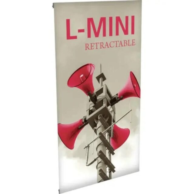 L-Mini Spring Back Banner Stand   14.25in W x 28.875