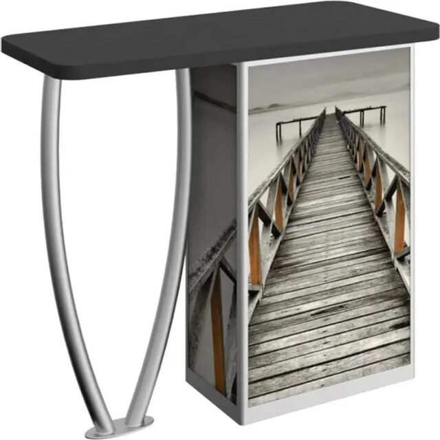 Linear Tusk-Leg Rectangular Display Table